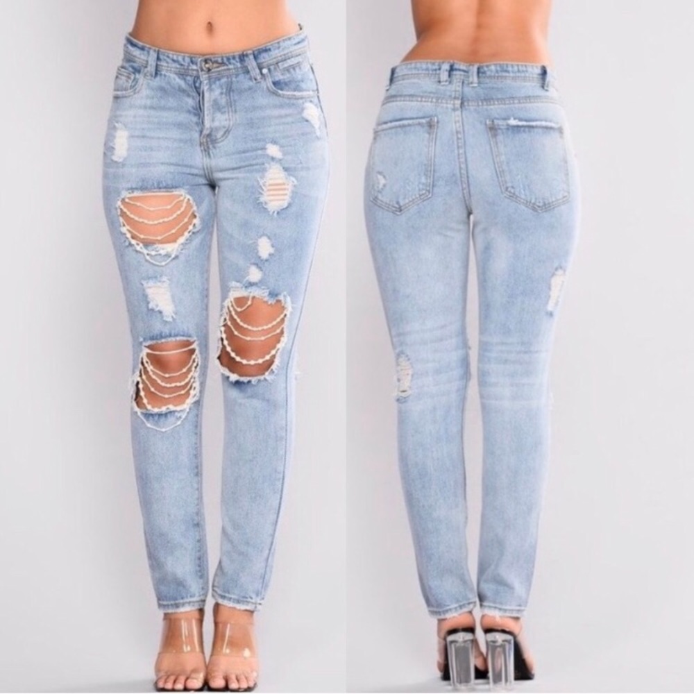 💋👖Pearl Strands “Boyfriend” Jeans - Picture 4 of 5